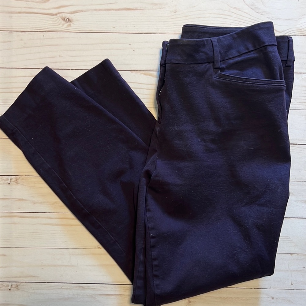 Purple ankle stretch denim pants